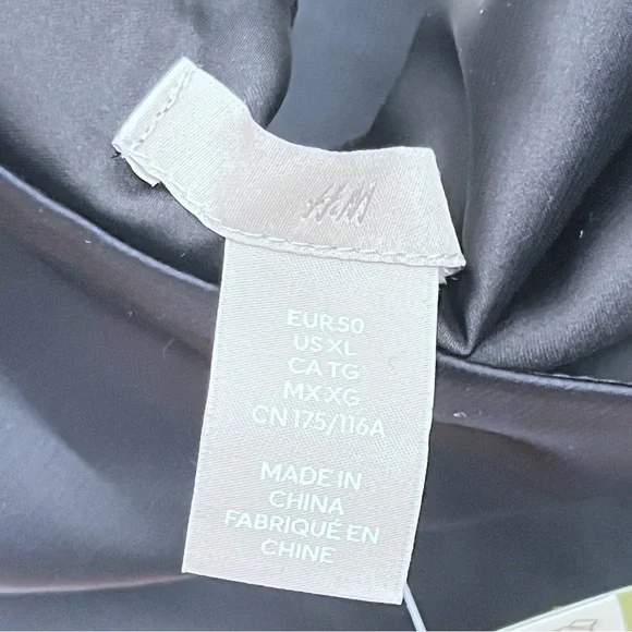 H&M Black Satin Asymmetrical One Shoulder Rhinestone Jeweled Strap Jumpsuit NWT - Picture 12 of 14